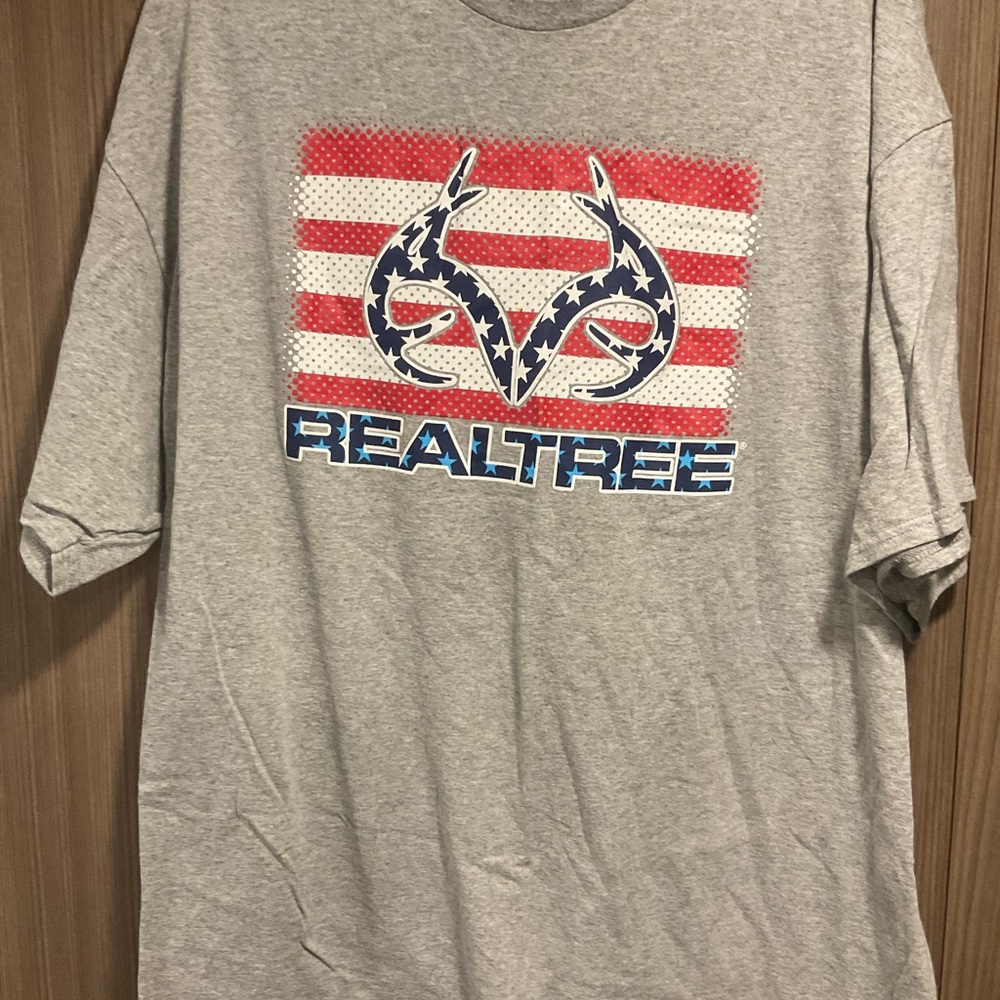 DELTA PRO WEIGHT TEE WITH REAL TREE PRINT GRAY SLEEVELESS MENS SIZE 2XL